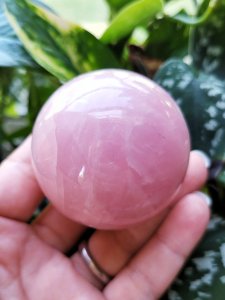 Bright pink rose Quartz spheres, one and a half inch diameter 
